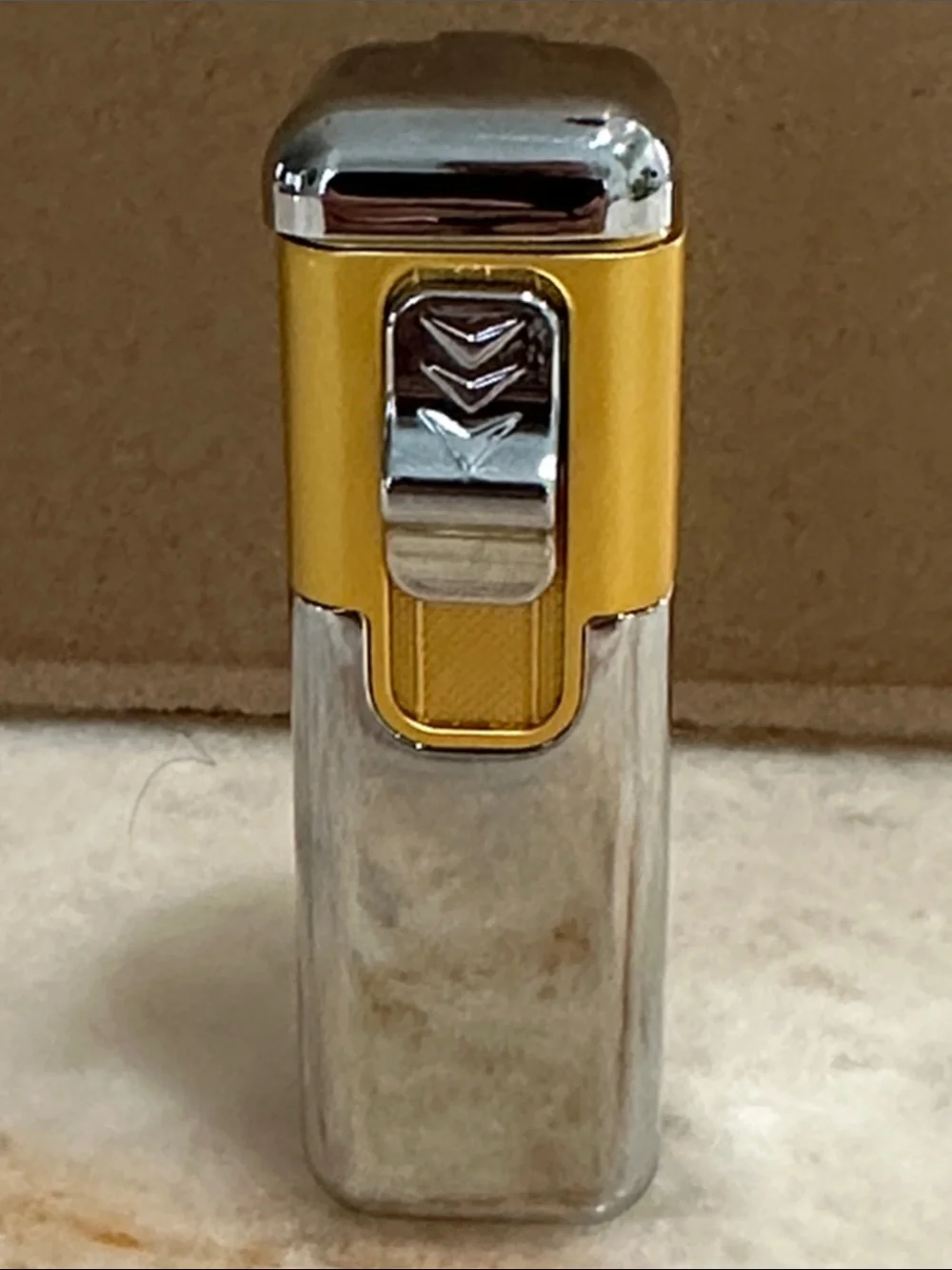 Yellow and Silver Rechargeable Windproof Lighter
